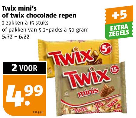 Twix Mini Chocoladerepen Chocoladereep Folder Aanbieding Bij Poiesz