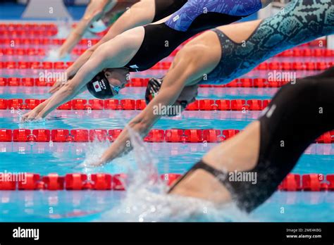 Reona Aoki Of Japan Left Starts In Her Heat Of The Womens 100 Meter