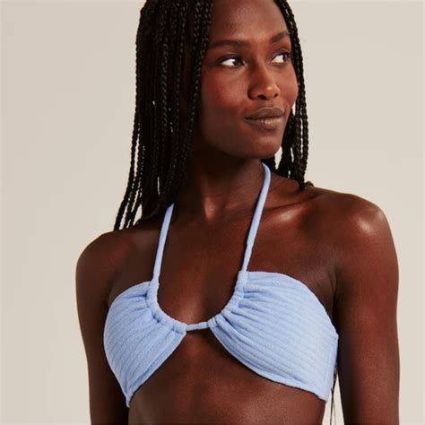 Abercrombie And Fitch Swim Nwt Terry Upside Down Halter Triangle Bikini Top Poshmark