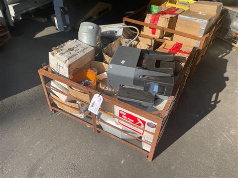 Pallet Bin Of Assorted Electrical Items Printer And Ducting Product
