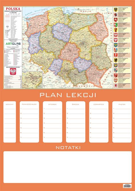 Plan lekcji mapa Polska Młodego Odkrywcy dla dzieci