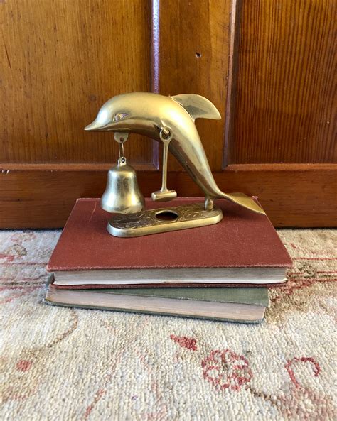 Vintage Brass Dolphin Figurine Dolphin Decor Dolphin Bell | Etsy