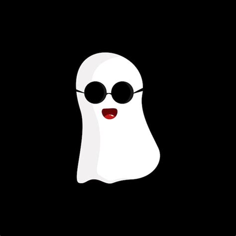 Premium Vector | Cute ghost wearing cool glasses celebrating halloween day.