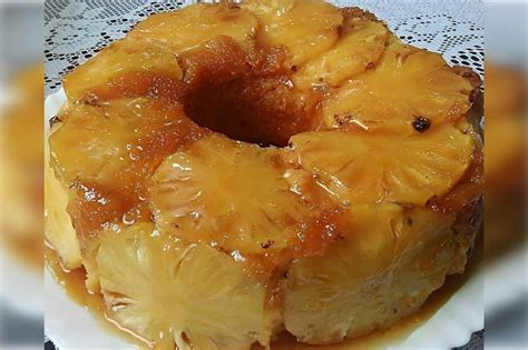 Bolo De Abacaxi Caramelado Um Bolo De Abacaxi Invertido Delicioso