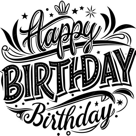 Premium Vector Collection Of Text Lettering Happy Birthday Hand Drawn Vector Art