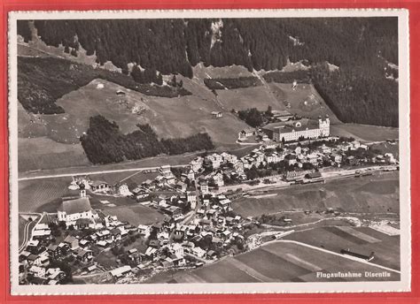 Disentis Mit Bahnhof Swissair Flugaufnahme Ca 1945 Kaufen Auf Ricardo