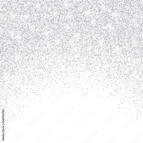 Vector Falling Silver Glitter Confetti Dots Rain Sparkling Glittering