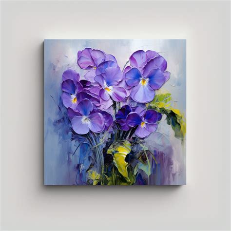 Cuadro Abstracto De Flores Violetas En Estilo Estilo óleo De Alta