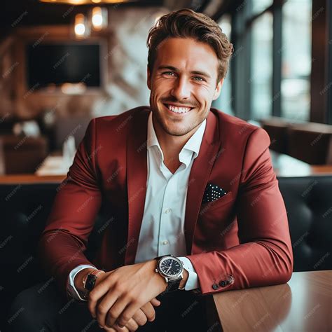 Premium Photo | Happy rich man wearing a luxury watch in business