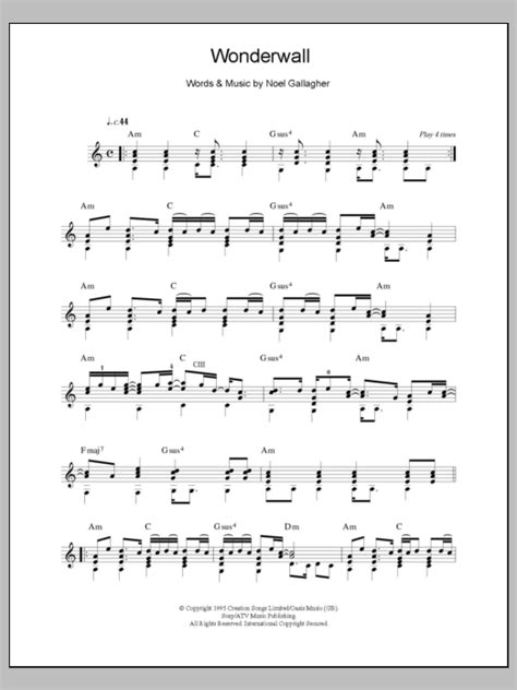 Wonderwall Sheet Music Direct