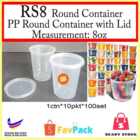 Rs Teka Oz Pp Round Container With Lid Sauce Cup Bekas Dadih