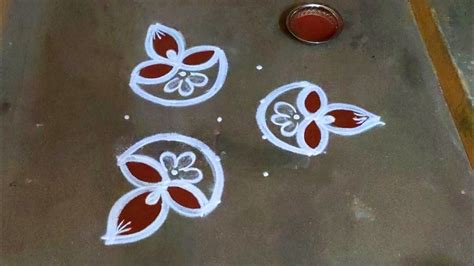 Aani Madham Vilakku Kolam Designs 5 3 Dots Pandaga Muggulu Flower Kolam