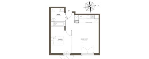 Plan appartement T2 de 45 82 m² neuf résidence n221666 à Montigny lès