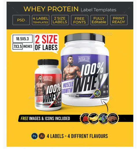 10 Whey Protein Label Design Templates For Impactful Branding Graphic Design Resources Community