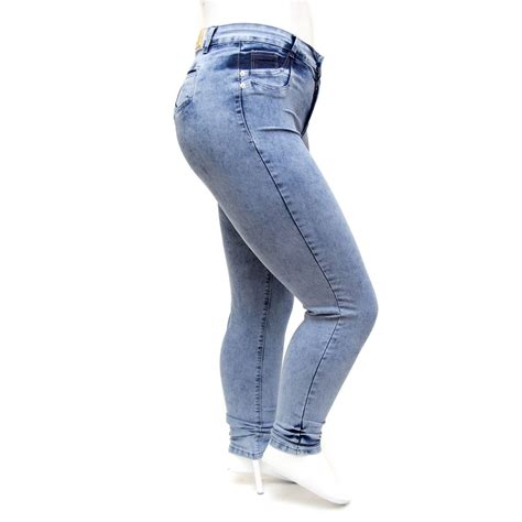 Calça Jeans Plus Size Feminina Hot Pants Manchada Cheris Ane Jeans Anos