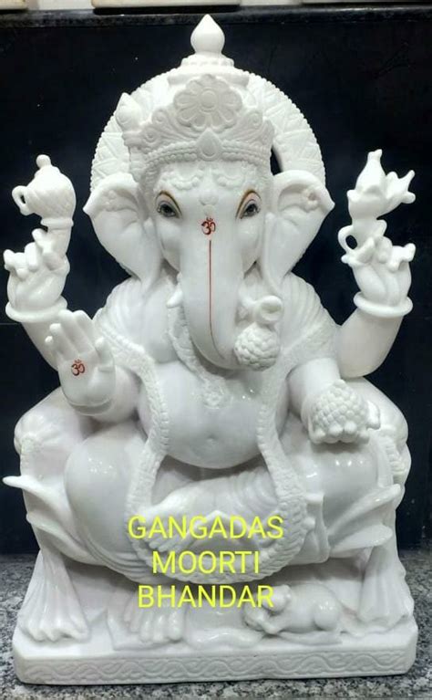 White Jaipur Marble Ganesh Ji Moorti At Rs In Jaipur Id