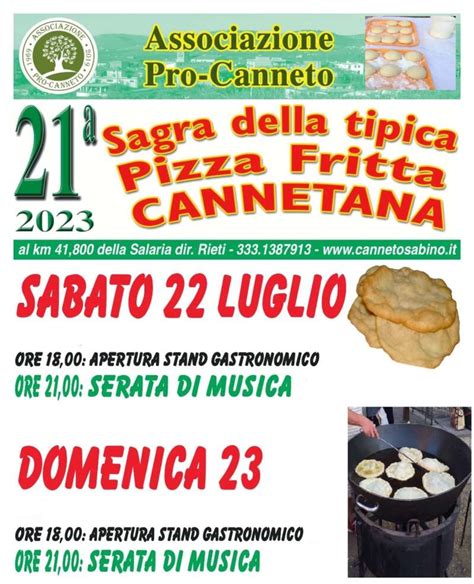 Sagra Della Tipica Pizza Fritta Cannetana A Canneto Sabino