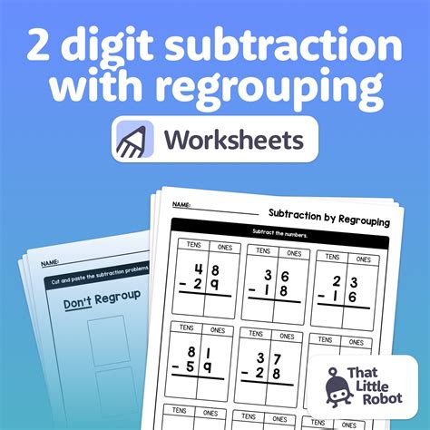 No Prep 2 Digit Subtraction With Regrouping Worksheets 1st 3rd 2nd Grade Subtracting