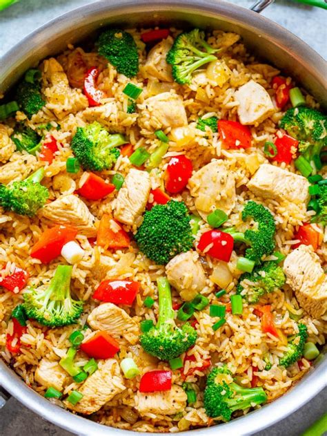 Chicken Rice And Vegetable Skillet Averie Cooks