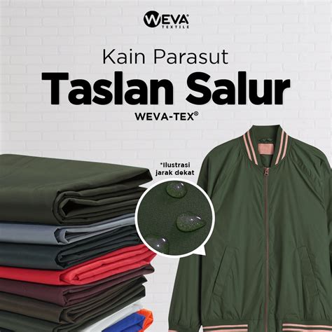 Jual Bahan Kain Taslan Salur Bahan Kain Jaket Anti Air Weva Textile