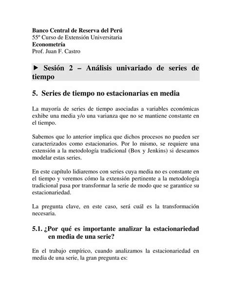 PDF Sesión 2 Análisis univariado de series de tiempo 5 PDF