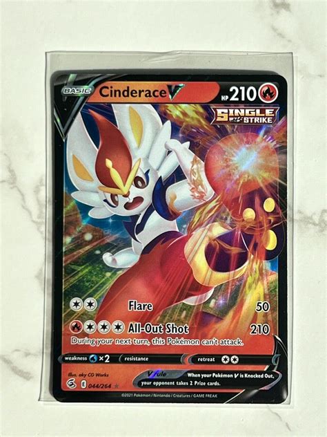 Pokémon TCG Cinderace V Fusion Strike 044 264 Holo Ultra Rare eBay