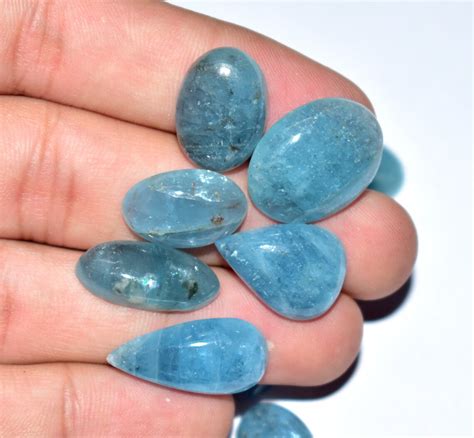 Natural Aquamarine Cabochon Gemstone X Mm To X Mm Etsy