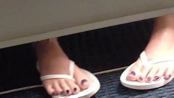 Amazing Candid Teen Feet Purple Toes And White Flipflops XVIDEOS