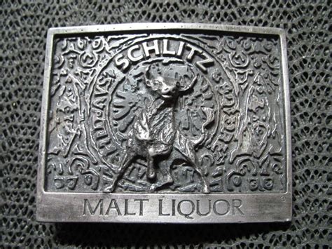 Schlitz Malt Liquor Bull Design Belt Buckle Vintage Gem
