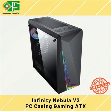 Jual Infinity Nebula V Hitam Pc Casing Komputer Gaming Atx Shopee