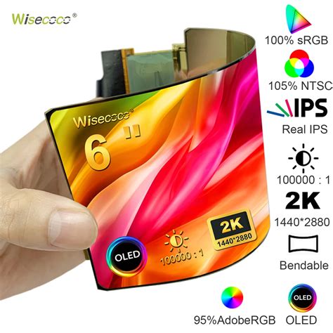 Wisecoco Pantalla Flexible De AM OLED 6 Pulgadas 2K 2880x1440 100 SRGB