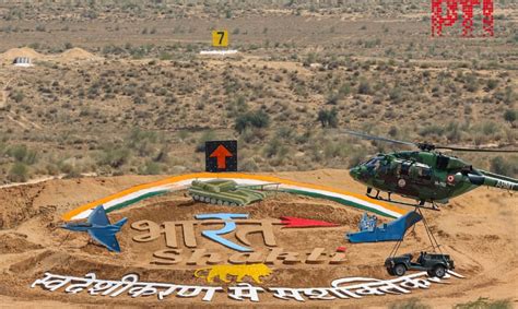 Pm Modi Reviews Bharat Shakti Exercise In Pokhran