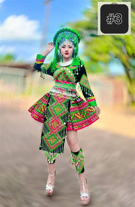 Stunning Authentic Hmong Dress Set Of Hmong Outfit For Women Tribal