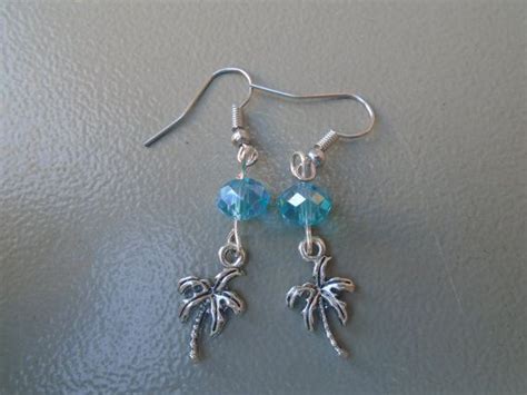 Beach Theme Earrings Palm Tree Earrings By Hannahdaisydesigns Earring