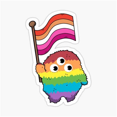 Lesbian Pride Monster Sticker For Sale By KatieLibArt Redbubble