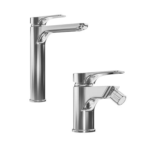 Set Miscelatore Lavabo Alto E Bidet Senza Scarico Cromato Mia