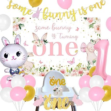 Amazon Some Bunny Is One Birthday Decorations Bunny St Birthday