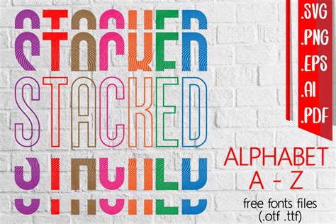 Stacked Alphabet A Z Svg Eps Png Ai Pdf Free Font Otf Ttf