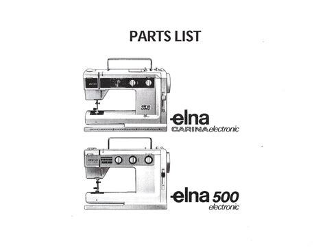 Service Manual Elna Carina 500 Sewing Machine Manual