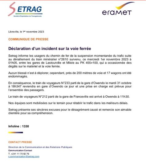 La Setrag Annonce Le D Raillement D Un Train Min Ralier Jouractu