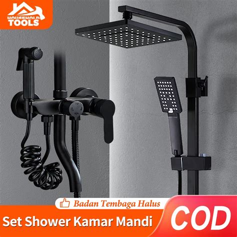 Jual Set Shower Panas Dingin Persegi Shower Kamar Mandi Set Shower