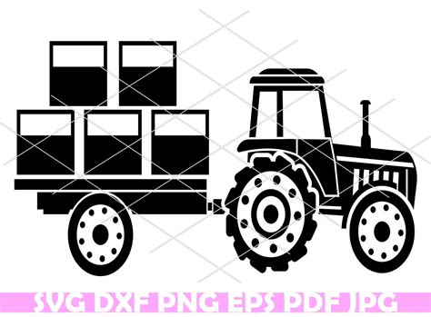 Tractor Svg Tractor And Wagon Svg Farm Svg Tractor Etsy Uk