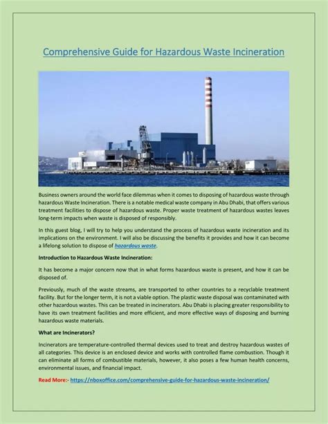 Ppt Comprehensive Guide For Hazardous Waste Incineration Powerpoint