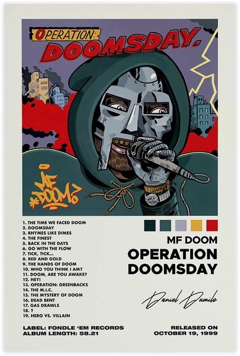 Amazon MF Doom Poster Operation Doomsday Album Cover Poster Canvas