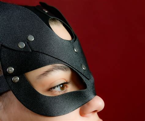 Catwoman Mask Leather Cat Mask Sex Face Mask Fetish Mask Etsy