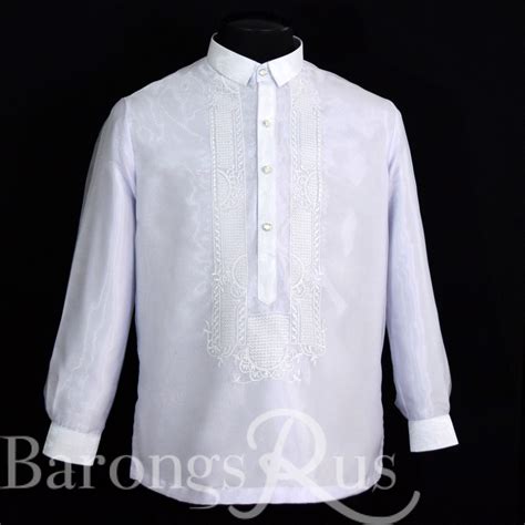 White Organza Boy S Barong Tagalog 8196W Barongs R Us