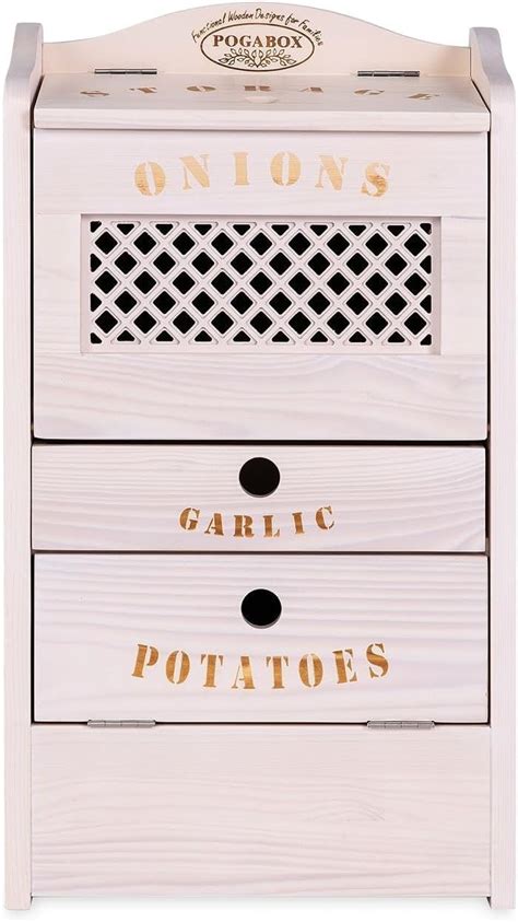 Pogabox Potato And Onion Storage Bin For Kitchen Organization Wooden