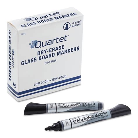 Quartet Premium Glass Board Dry Erase Marker Bullet Tip Black Dozen