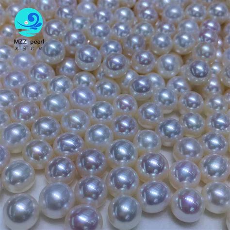 Mm Round White Pearl Beads Freshwater Cultured Pearls Loose Beads