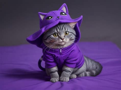 cat dressed purple images    freepik